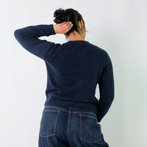 Navy Blue 90s Polo Ralph Lauren Knit Sweatshirt (M)